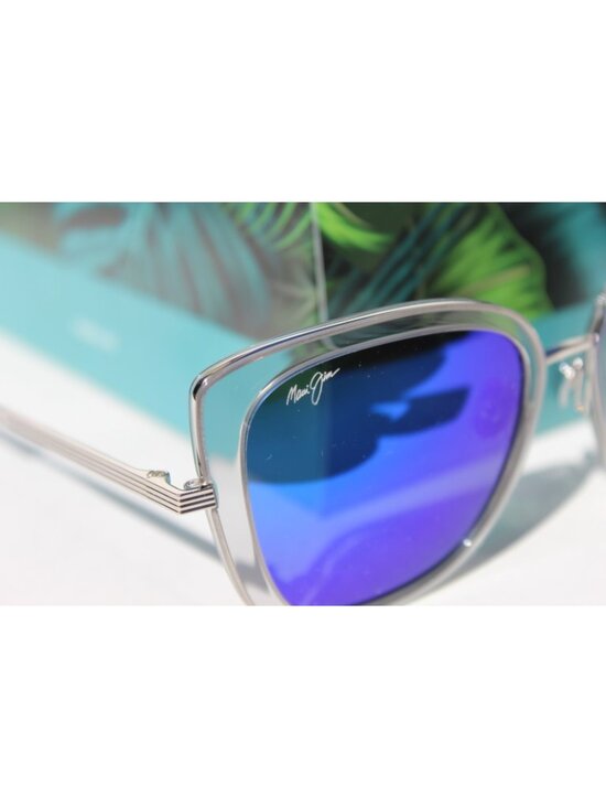MAUI JIM Violet Lake POLARIZED Sunglasses Silver Titanium/Blue Mirror NEW Japan main image 13